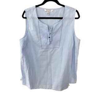 Ellen Tracy Linen Blend Sleeveless Blouse 1X